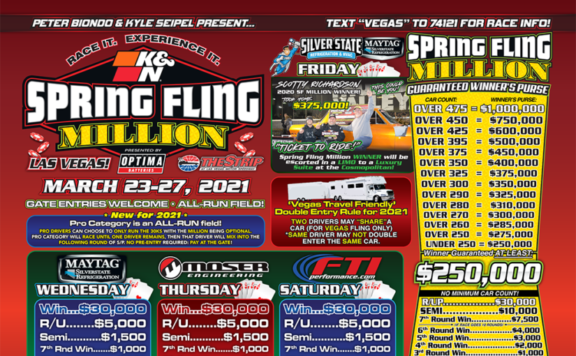 Our FREE LIVE Streaming Video Coverage Of The Spring Fling Million In Las Vegas Continues Today! 5-Days Of FREE RACING!!!