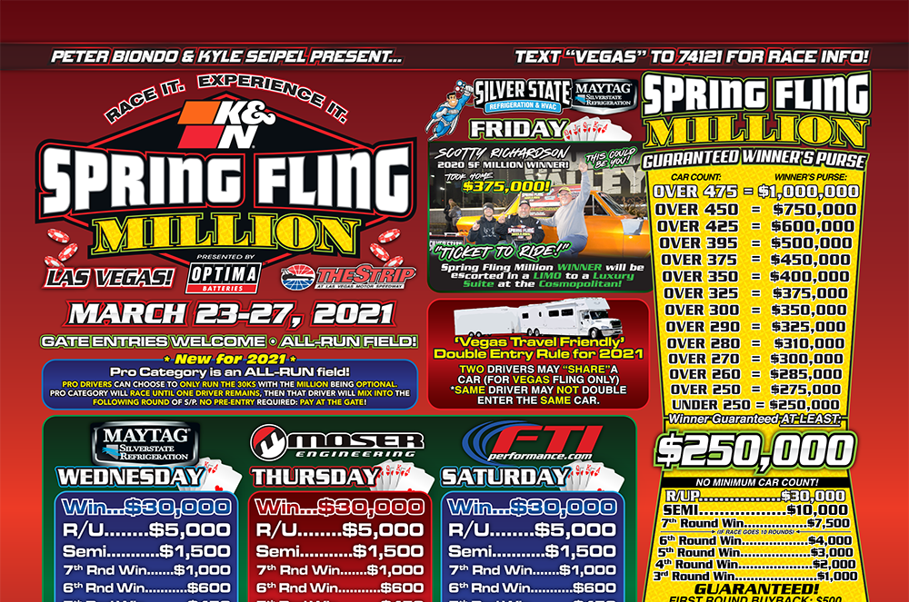 Our FREE LIVE Streaming Video Coverage Of The Spring Fling Million In Las Vegas Continues Today! 5-Days Of FREE RACING!!!